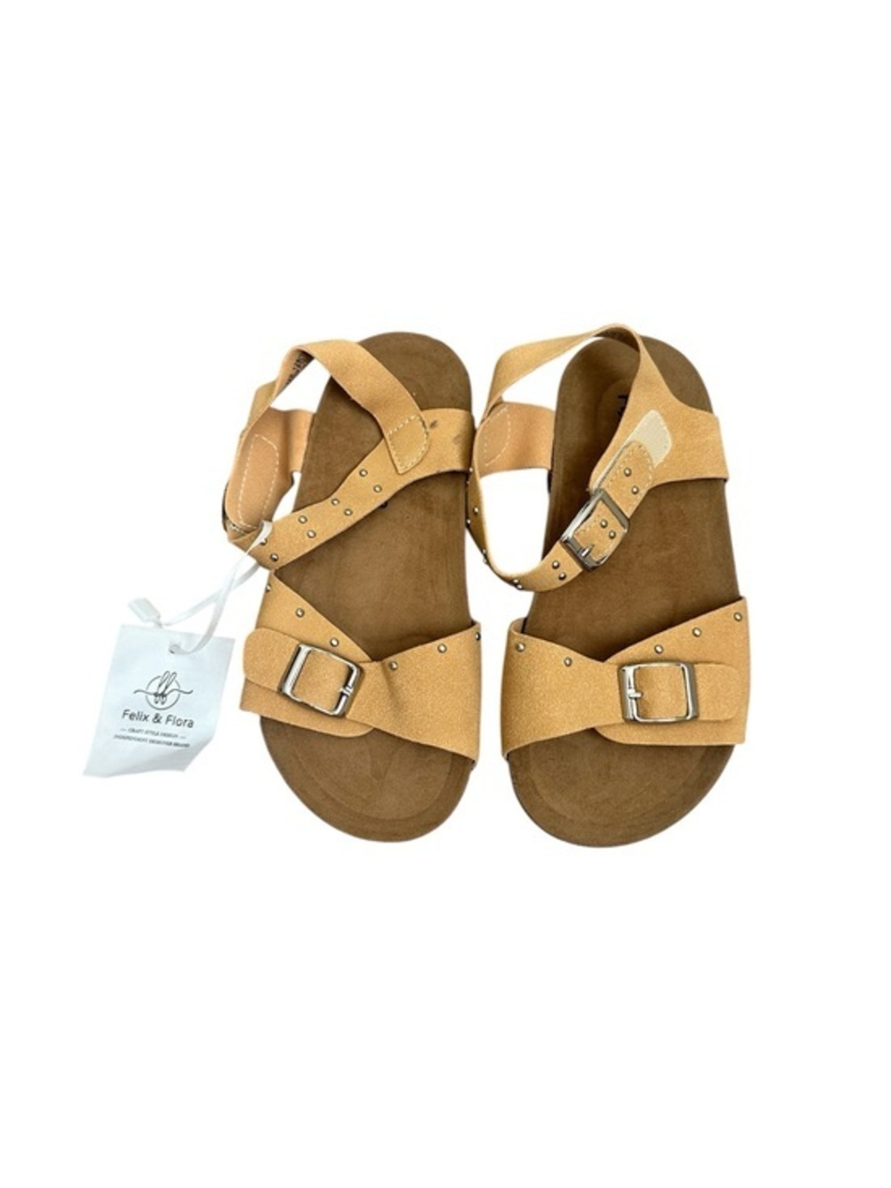 Felix & Flora Kids' Tan Buckle Sandals